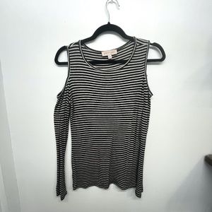 Philosophy Grey and Black Cold Shoulder Long Sleeve Tee Size S